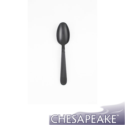 Chesapeake Heavy Weight Black Polypropylene Teaspoon, Case of 1000