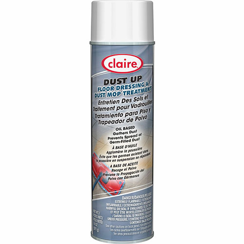 Claire Dust Up Dust Mop Treatment, 20 oz, Ready-To-Use Aerosol, Spray, 20 fl oz (0.6 quart), Pleasant Lemon Scent, 12/Can
