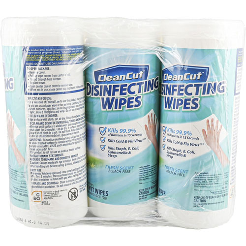 Clean Cut Disinfecting Wipes - Fresh Scent - 35 / Canister - 1 / Carton - White