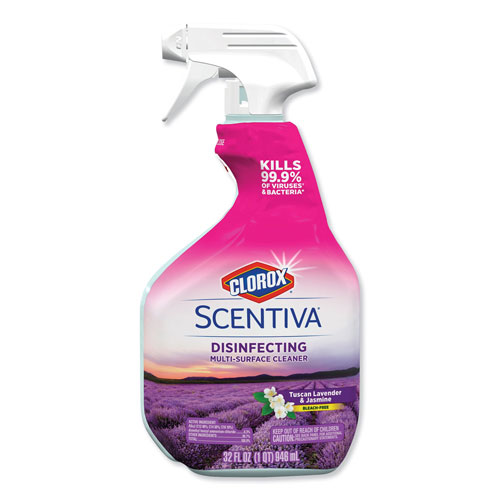 Clorox Scentiva Multi Surface Cleaner, Tuscan Lavender and Jasmine, 32oz, Spray Bottle