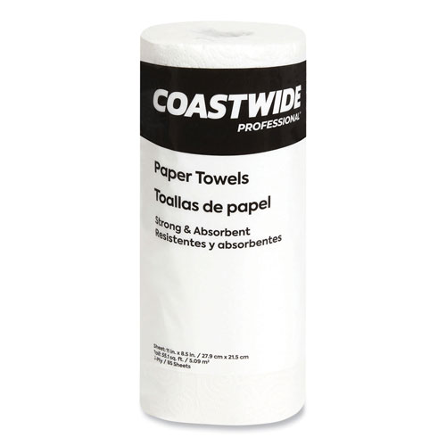 Coastwide Professional™ Kitchen Roll Paper Towels, 2-Ply, 11 x 8.5, White, 85 Sheets/Roll, 30 Rolls/Carton