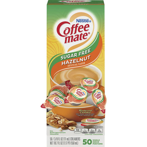 Coffee-Mate® Sugar Free Hazelnut Creamer, Hazelnut Flavor, 0.38 fl oz (11 mL), 50/Each