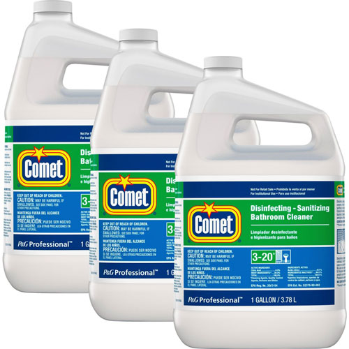 Comet Professional Liquid Disinfecting & Sanitizing Bathroom Cleaner, Ready to Use, 1 Gallon Bottles, 3/Case