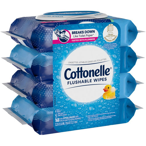 Cottonelle® Flushable Wipes - 7.25" - White - 4 Per Carton