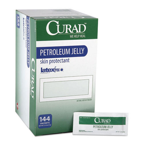 Curad Petroleum Jelly, 0.18 oz Foil Packet, 144/Box