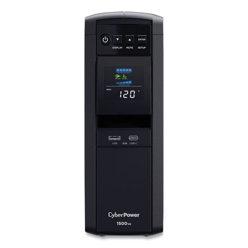 Cyber Power PFC Sinewave CP1500PFCLCD UPS Battery Backup, 10 Outlets, 1500 VA, 1030 J