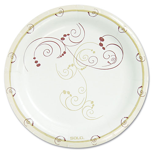 Dart Symphony Paper Dinnerware, Mediumweight Plate, 8 1/2" Round, Tan, 125/Pack