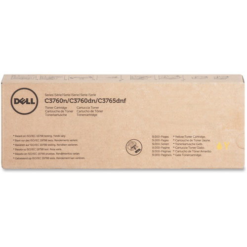 Dell Toner Cartridge, f/3760/3765, 9000 Page Yield, Yellow