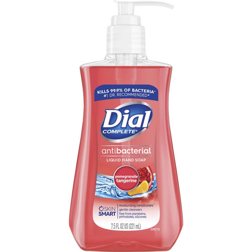 Dial Antimicrobial Liquid Soap, 7 1/2 oz Pump Bottle, Pomegranate & Tangerine, 12/CT