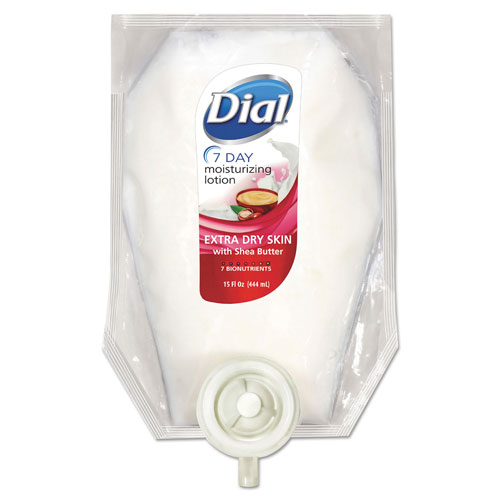 Dial Extra Dry 7-Day Moisturizing Lotion with Shea Butter, Floral, 15 oz Refill, 6/Carton