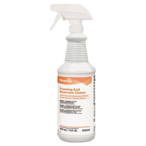 Diversey Foaming Acid Restroom Cleaner, Fresh Scent, 32 oz Spray Bottle, 12/Carton