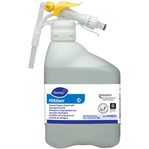 Diversey PERdiem General Purpose Cleaner, Concentrate Liquid, 169 fl oz (5.3 quart), Clear