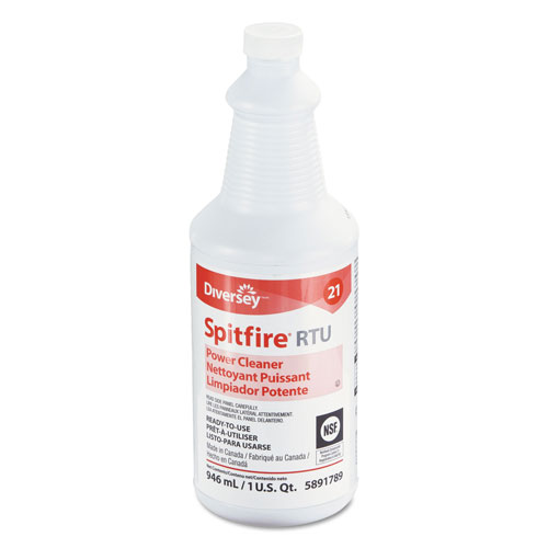 Diversey Spitfire Power Cleaner, Liquid, 32 oz Spray Bottle, Fresh Pine Scent, 12/Carton