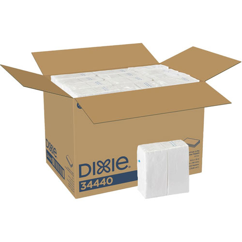 Dixie 1/8-Fold Dinner Napkin, 2-Ply, 16 x 15, White, 3,024/Carton