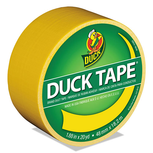 Duck® Colored Duct Tape, 3" Core, 1.88" x 20 yds, Yellow