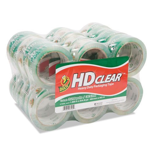 Duck® Heavy-Duty Carton Packaging Tape, 3" Core, 1.88" x 55 yds, Clear, 24/Pack