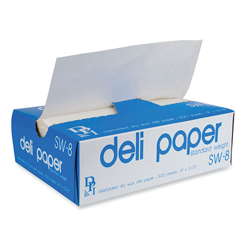 Durable Packaging Interfolded Deli Sheets, 8" x 10 3/4", 500 Sheets/Box, 12 Boxes/Carton