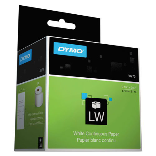 Dymo LabelWriter Continuous-Roll Receipt Paper, 2.25" x 300 ft, White