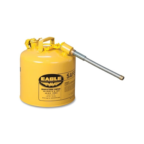 Eagle Type ll Safety Can, 5 gal, Yellow, Flex hose