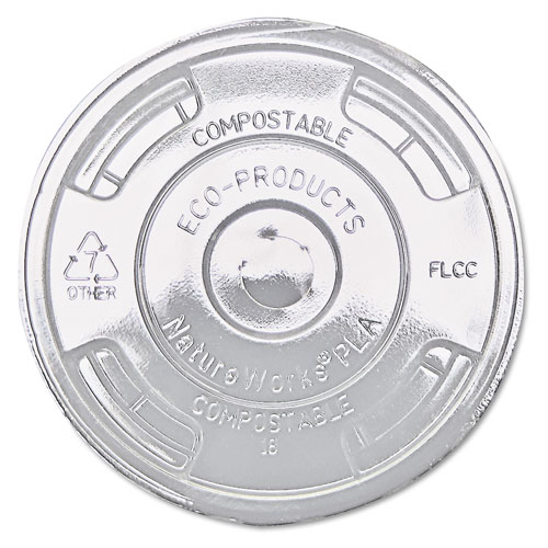Eco-Products GreenStripe Renewable & Compost Cold Cup Flat Lids, F/9-24oz., 100/PK, 10 PK/CT