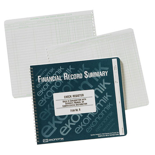 Ekonomik Systems Wirebound Check Register Accounting System, 8 3/4 x 10, 40-Page Book
