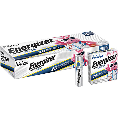 Energizer Industrial Lithium AAA Battery, 1.5 V, 4/Pack, 6 Packs/Box