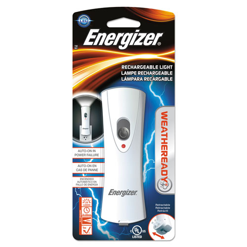 Energizer Weather Ready LED Flashlight, 1 NiMH Rechargeable Battery (Included), Silver/Gray
