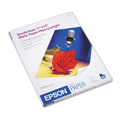 Epson Premium Matte Presentation Paper, 9 mil, 11 x 14, Matte Bright White, 50/Pack