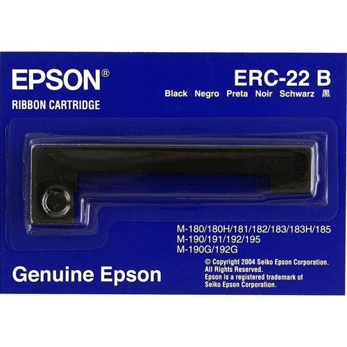 Epson Ribbon Cartridge, Dot Matrix, Black, 1 Pack