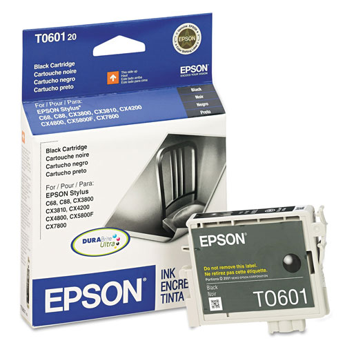 Epson T060120S (60) DURABrite Ink, 450 Page-Yield, Black