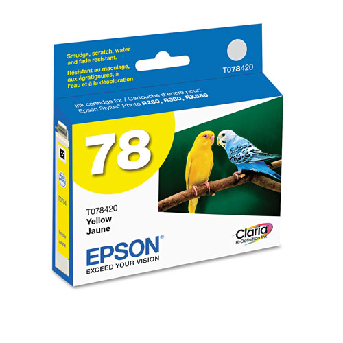 Epson T078420S (78) Claria Ink, 430 Page-Yield, Yellow
