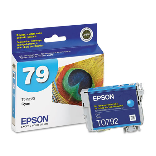 Epson T079220 (79) Claria High-Yield Ink, 810 Page-Yield, Cyan