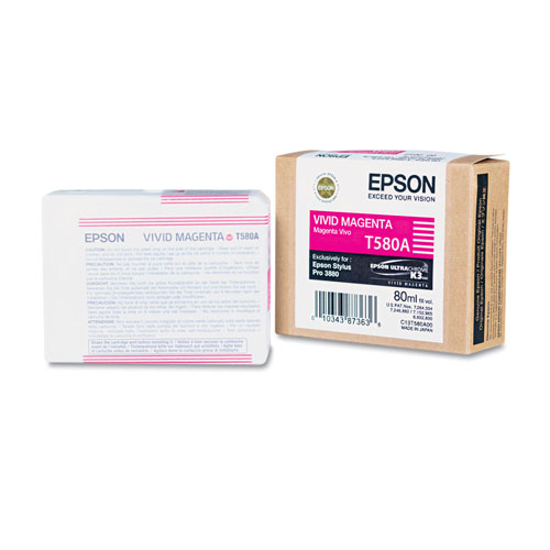 Epson T580A00 UltraChrome K3 Ink, Vivid Magenta