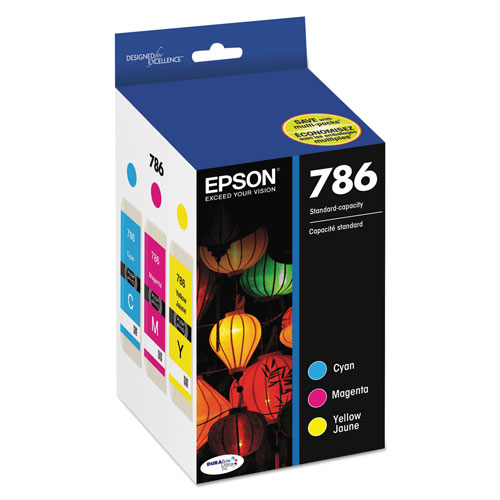 Epson T786520S (786) DURABrite Ultra Ink, Cyan/Magenta/Yellow