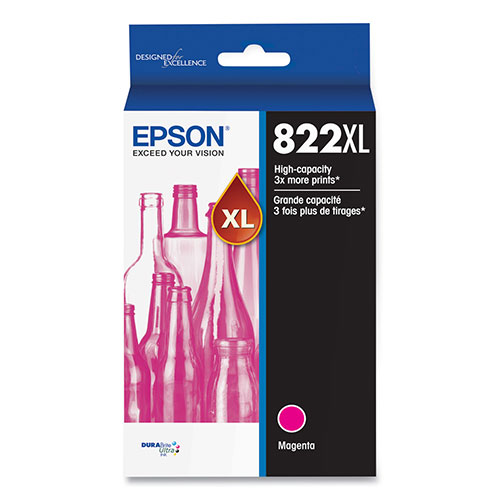 Epson T822XL320S (T822XL) DURABrite Ultra High-Yield Ink, 1,100 Page-Yield, Magenta