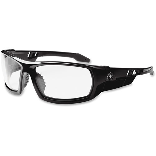 Ergodyne Skullerz Odin Safety Glasses, Black Frame/Clear Lens, Anti-Fog, Nylon/Polycarb
