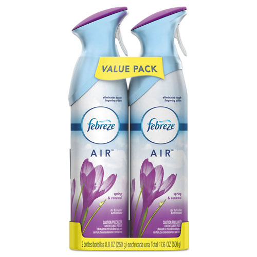 Febreze Air Effects, Twin Pack, Spring & Renewal Scent, Aerosol, 2/8.8 oz. Cans, 6/Case, 12 Total