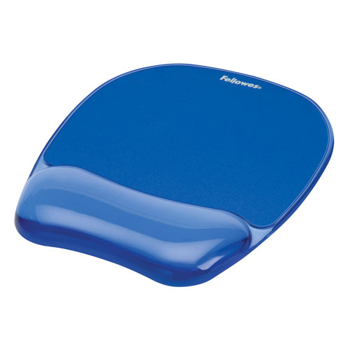 Fellowes Gel Crystals Mouse Pad with Wrist Rest, 7.87" x 9.18", Blue