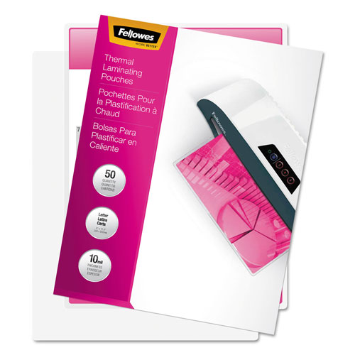 Fellowes Laminating Pouches, 10 mil, 9" x 11.5", Gloss Clear, 50/Pack