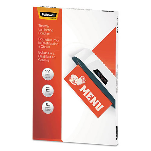 Fellowes Thermal Laminating Pouches, 5 mil, 11.5" x 17.5", Matte Clear, 100/Pack