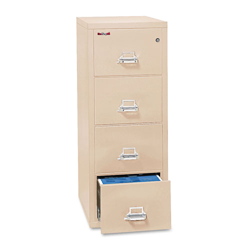 Fireking Four-Drawer Vertical File, 20.81w x 25d x 52.75h, UL 350° for Fire, Legal, Parchment