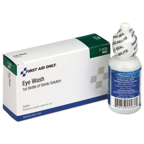 First Aid Only 24 Unit ANSI Class A+ Refill, Eyewash, 1 oz