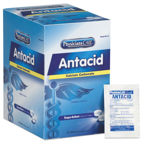 First Aid Only Over the Counter Antacid Medications for First Aid Cabinet, 250 Doses/Box