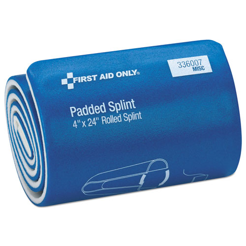 First Aid Only Padded Splint, 4" x 24", Blue/White