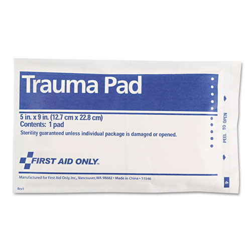 First Aid Only SmartCompliance Trauma Pad, 5" x 9"
