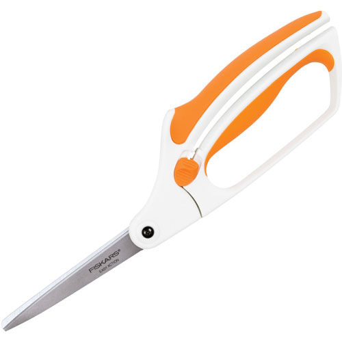 Fiskars Easy Action Bent Scissors - 8" Overall Length - Stainless Steel - Multi - 1 / Each