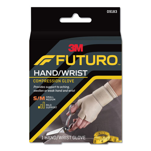 Futuro Energizing Support Glove, Medium, Palm Size 7 1/2" - 8 1/2", Tan