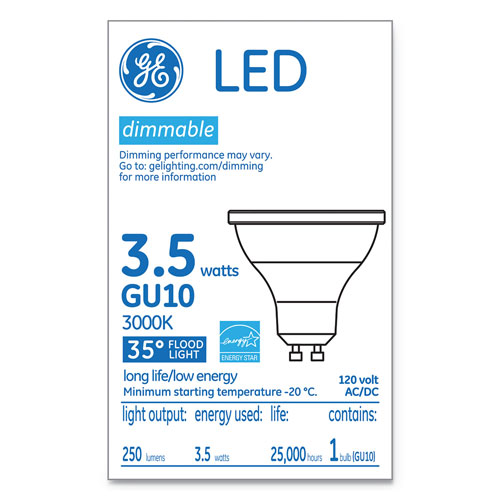GE LED MR16 GU10 Dimmable Warm White Flood Light, 3000K, 3.7 W