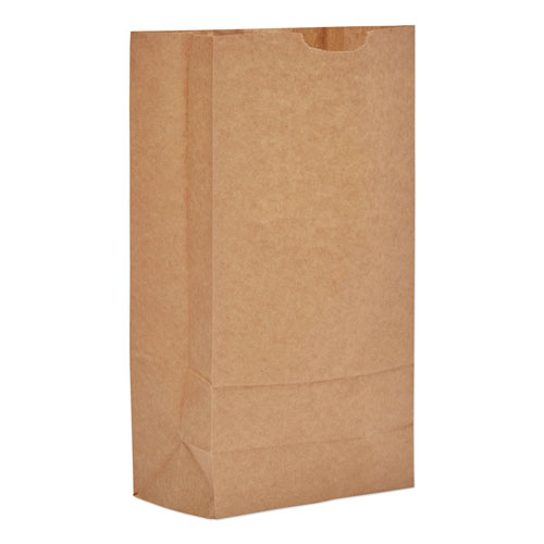 GEN #10 Paper Grocery Bag, 35lb Kraft, Standard 6 5/16 x 4 3/16 x 13 3/8, 500 bags