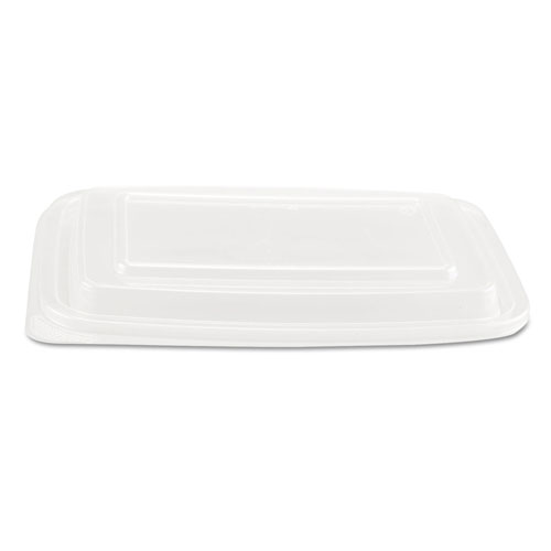 Genpak Microwave Safe Container Lid, Plastic, Fits 24-32 oz, Rectangular, Clear, 75/Bag